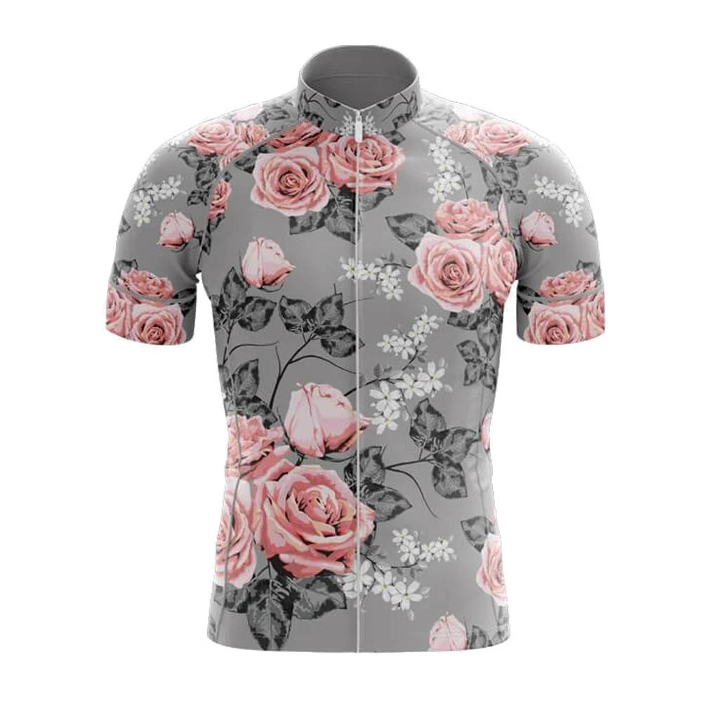 Exotic Rose Summer Ciclismo Masculino Cycling Jersey Bib Shorts Gel Breathable Pad Maillot Ciclismo Hombre Bicicleta De Montaña