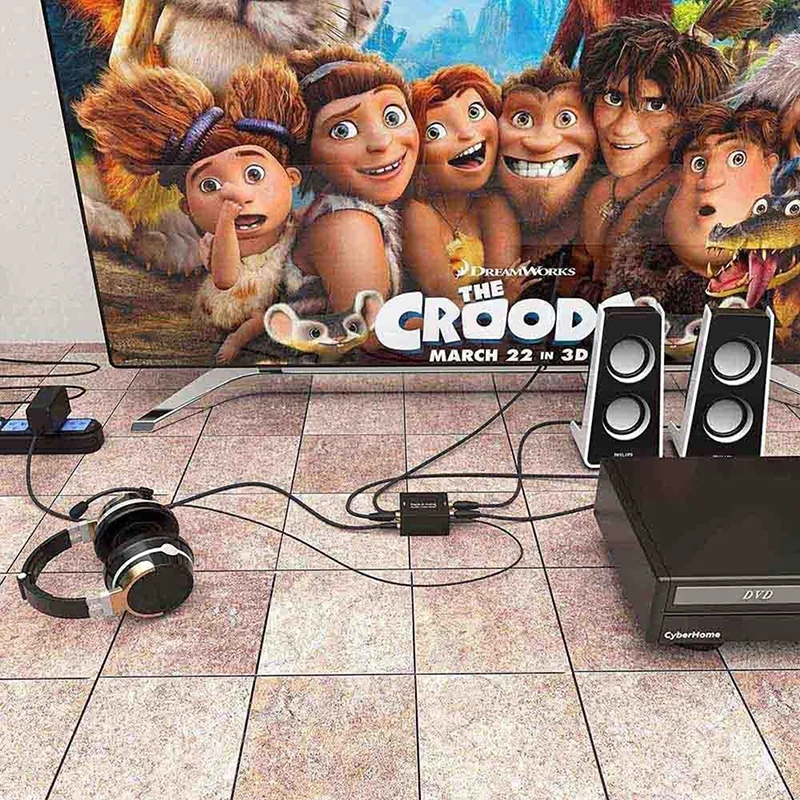 Protable 3.5mm Jack Coaxial Optical Fiber Digital to Analog Audio AUX RCA L/R Converter SPDIF Digital Audio Decoder Amplifier