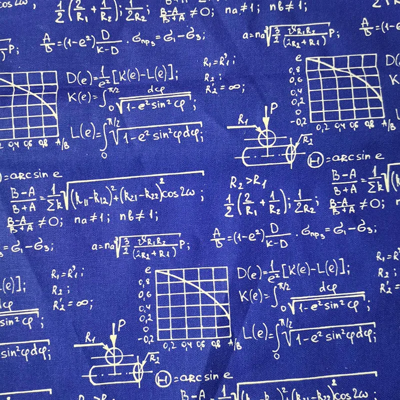 Mathematical Function Formula Print 100% Cotton Fabric for Boy Clothes Hometextile Cushion Cover Curtain DIY