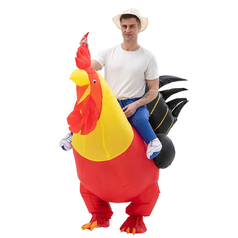 

Rooster Mascot Inflatable Costume Anime Cosplay Cock For Adult Men Women Cartoon Funny Party Dress Halloween Christmas Clothing