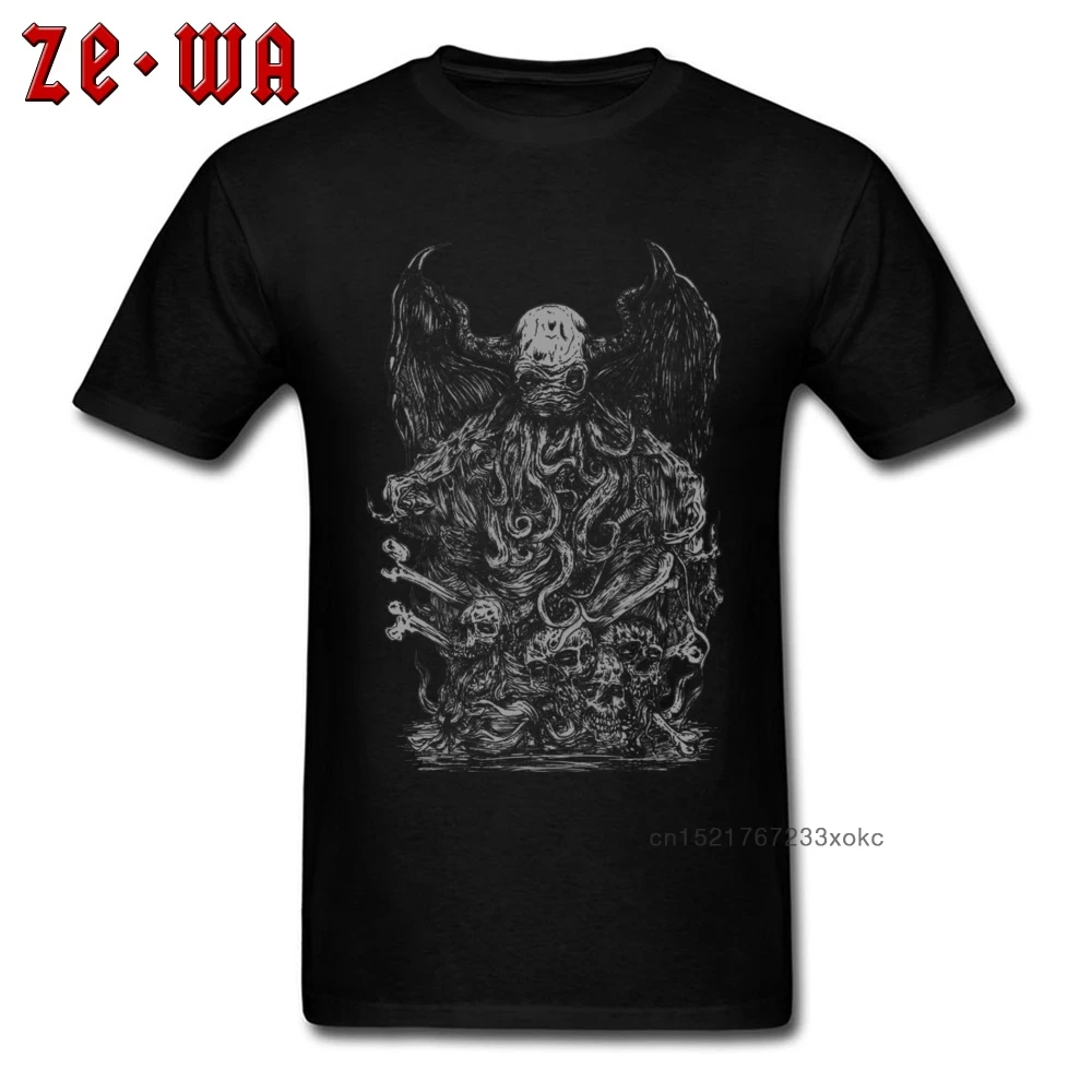 Comics Cthulhu Sweatshirts Men Tshirts Wholesale Horror Monster T-shirt Mans Black T Shirt Vintage Top Hip Hop Halloween Gift