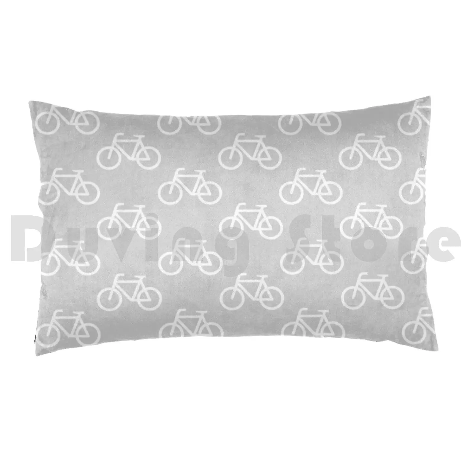 Pillow Case Bike Pattern ( White And Light Grey ) 2829 Danibeez Danibeezdesign Gravel Bike Bikes