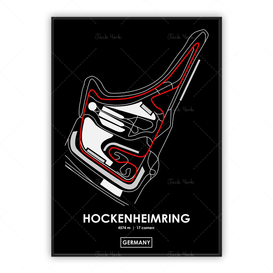 Hockenheimring - ملصق خريطة المسار الألماني #3