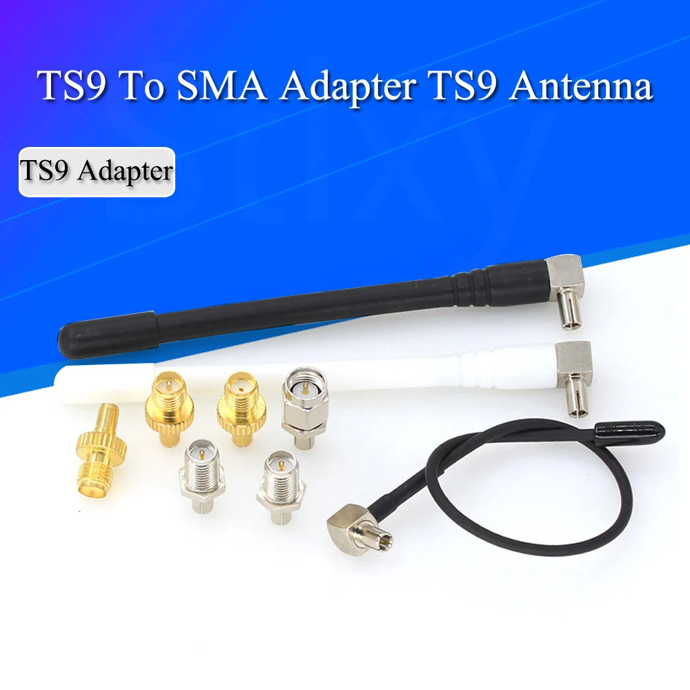 1Pcs RF Coaxial Adapter SMA Female Jack To TS9 Male Plug Silver Nickel Plated TS9 Wifi Antenna 3G 4G Antenna