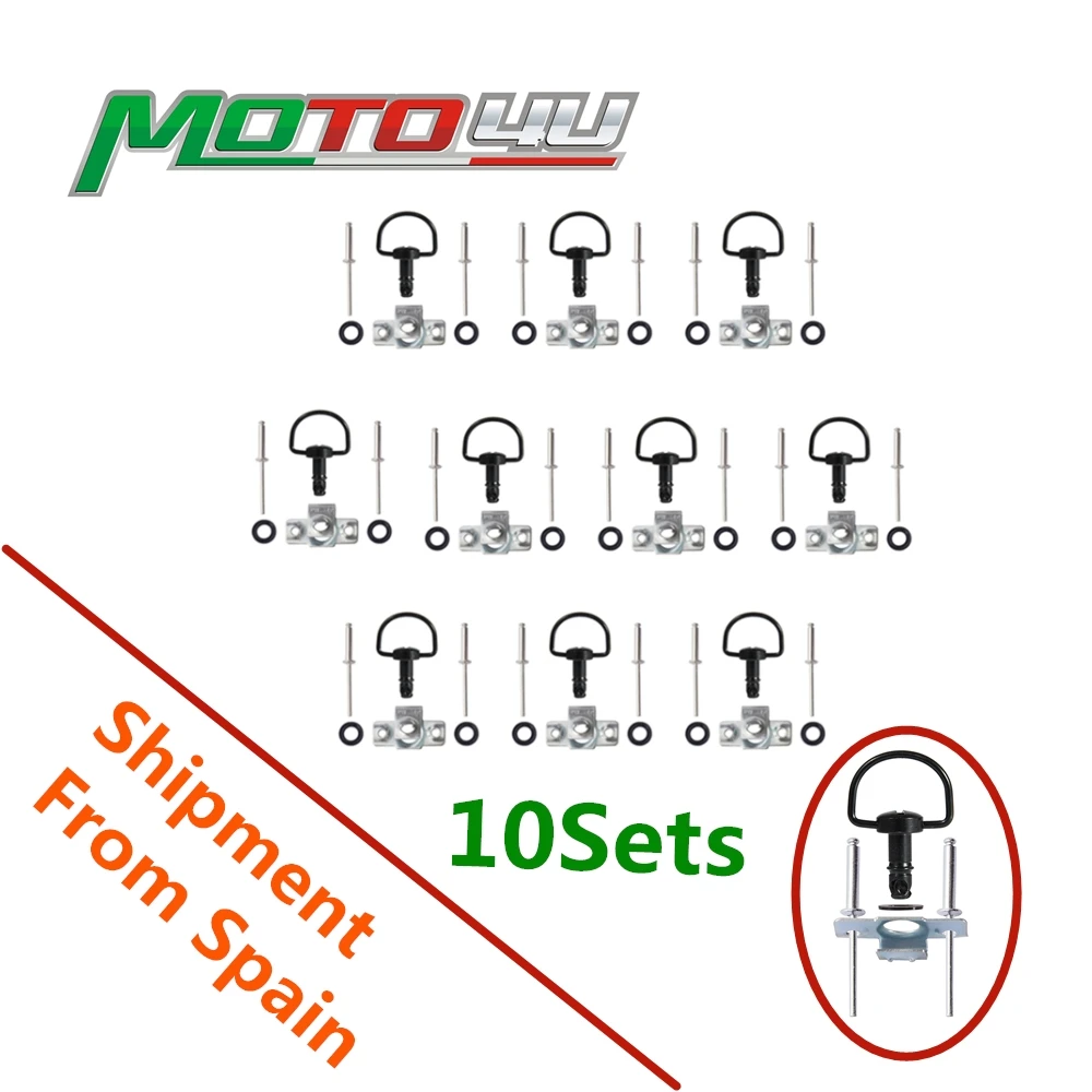 17MM Motorcycle Fairing Fastener Quick Release D-Ring Turn Race Rivet Fastener Universal Fit