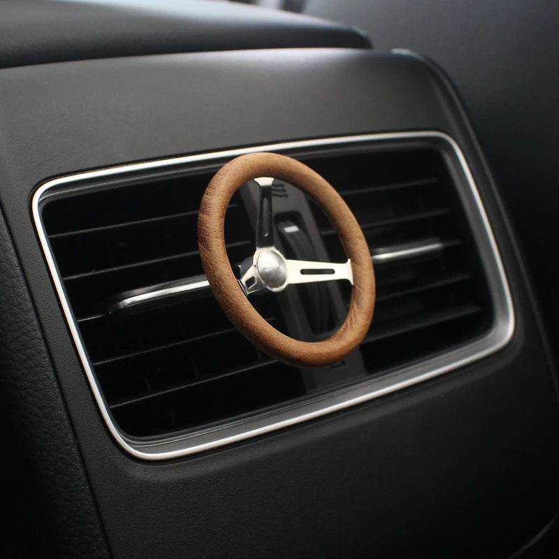 RETRO Car Air Freshener Perfume Diffuser Vintage Wood Steering Wheel Scent Good Smell Fragrance Decoration Interior Accessories