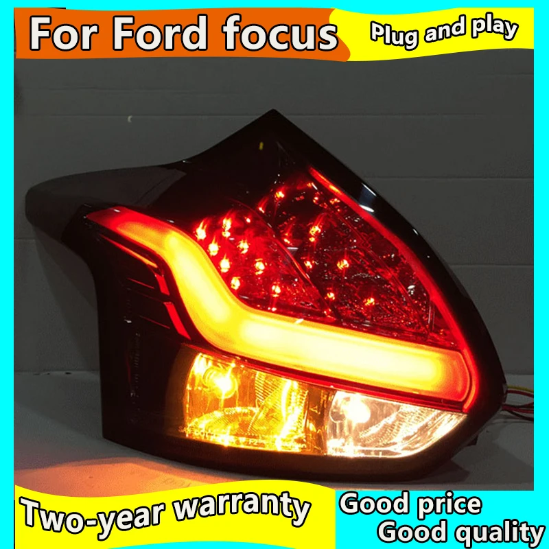 For Focus 3 LED Strip Tail Lamp For FORD Hatchback Taillights Rear Lamps 2012 2013 2014 Year Red White Color