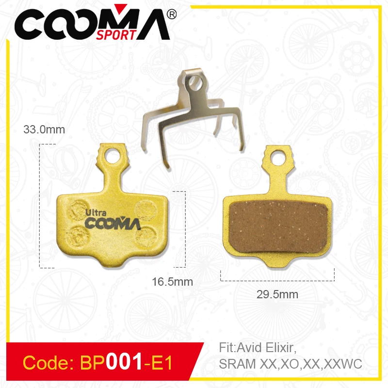 4 Pairs 8 Pcs Bicycle Bike Cycling Disc Brake Pads for SHIMANO SRAM AVID HAYES Magura Formula and Scooter, Gold