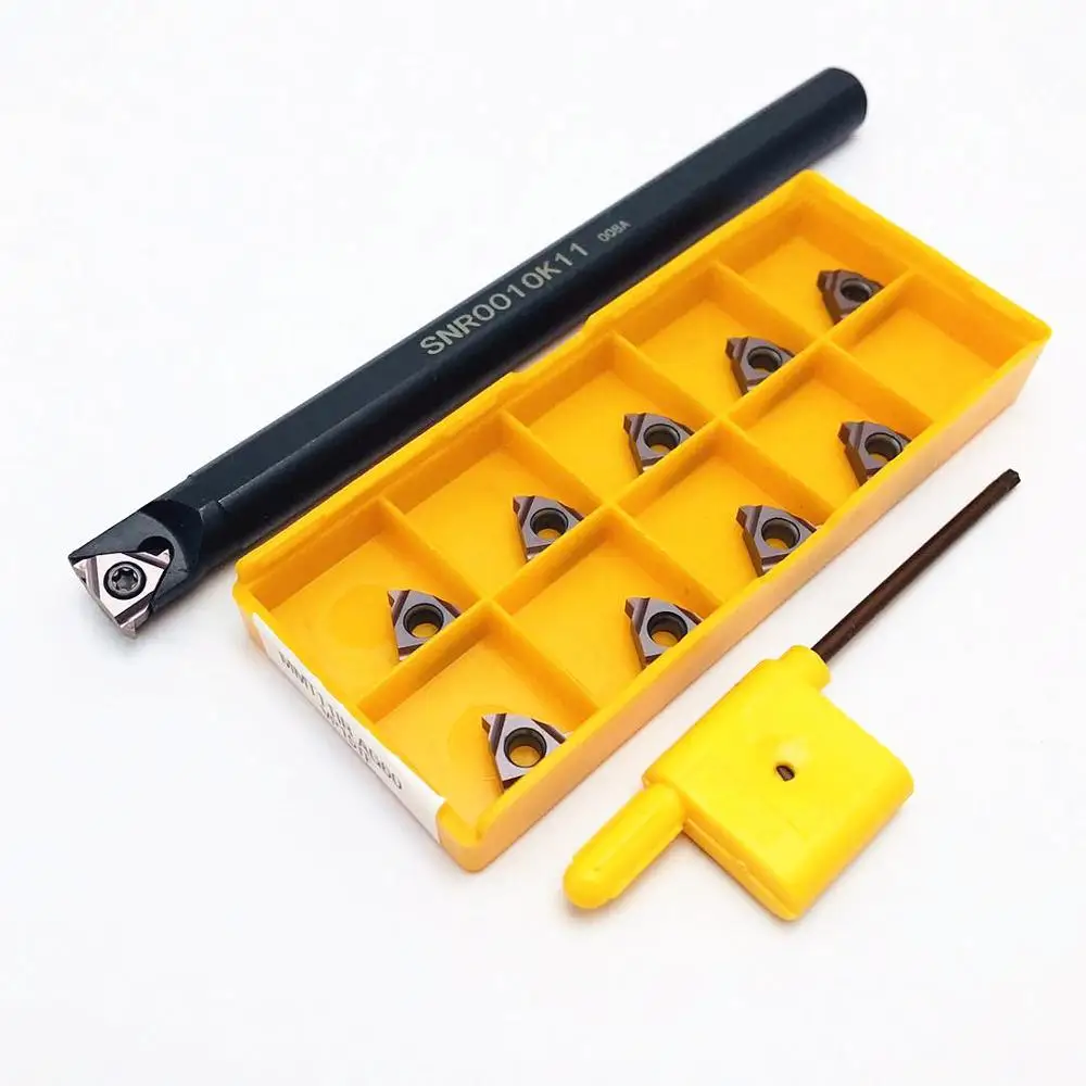 SNR SNR0008K11 SNR0010K11 SNR0012M11 SNR0013N11 tool portautensili per filettatura interna 10 pezzi 11IR AG60 inserti in metallo duro