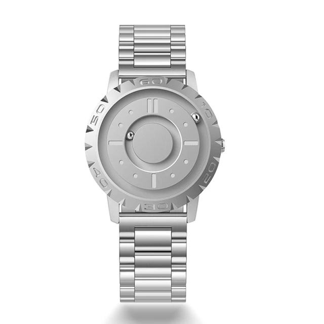 Eutour-男性用マグネット付きクォーツ時計,ステンレススチール  