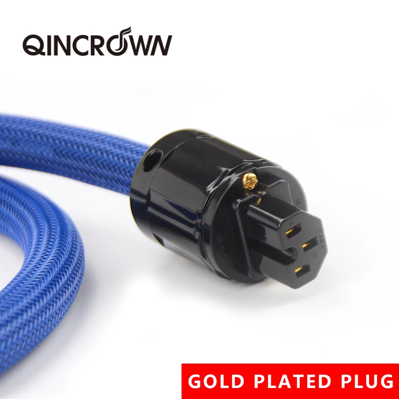 Amplificador de audio de alta gama Hifi OFC cobre puro Shuko Euro EU + IEC AC hembra chapado en oro cable de alimentación