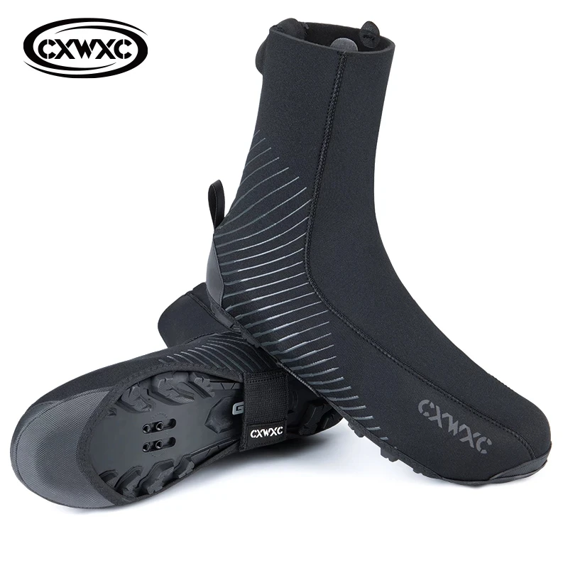 Cycling warm shoe covers Thicken windproof and waterproof feet to keep warm in winter Reflective foot cover