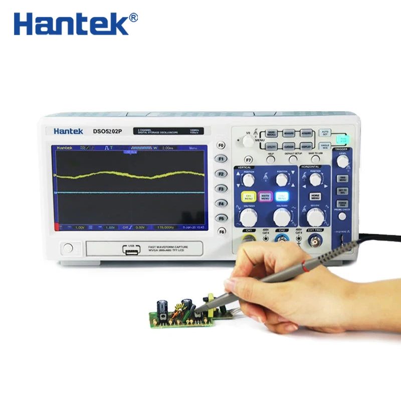 Hantek DSO5202P 200MHz 2 CH 1GSa/s 7\'\' TFT LCD Digital Storage Oscilloscope DE shipping