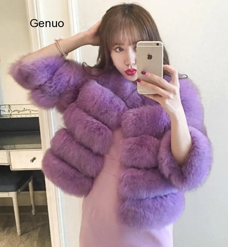 Women Winter Warm Faux Fox Fur Overcoat High Quality Faux Racoon Fur Jacket Rabbit Fur Jacket 2020 New Abrigo