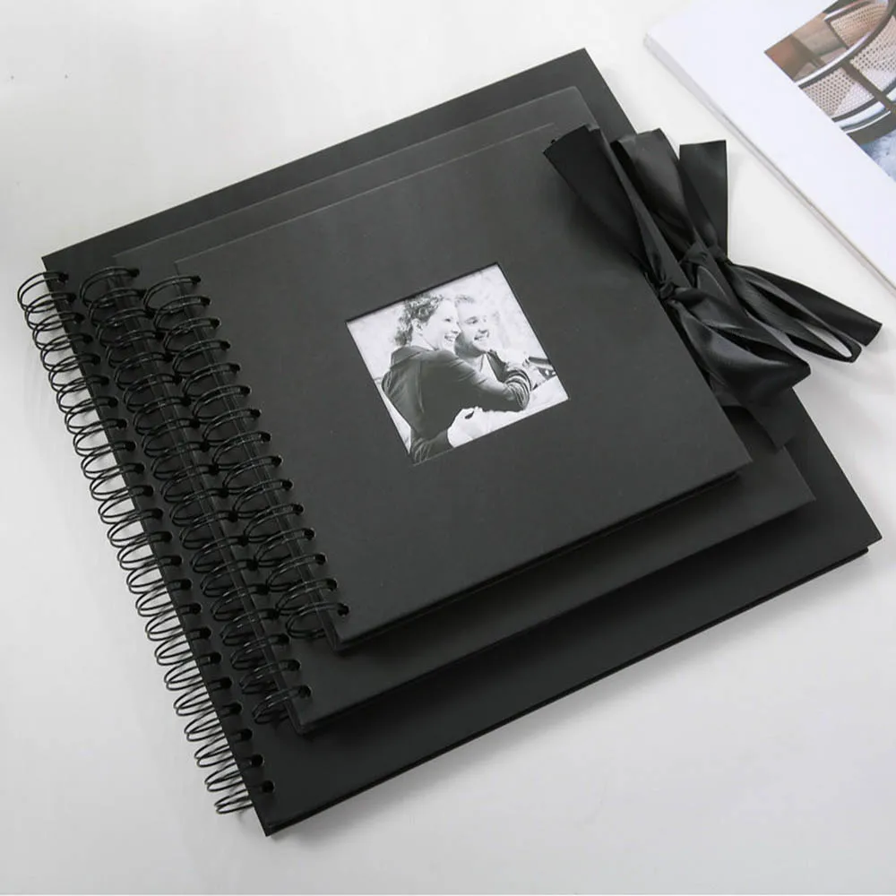 31 x 31cm Photo Album Creative 30 Black Pages DIY Album Scrapbooking Craft Paper Photograph Album for Wedding Anniversary Gifts