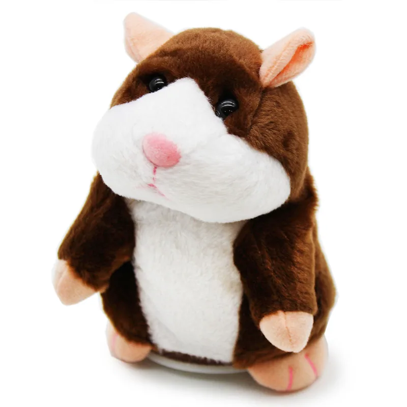 16CM Cute Talking Hamster Plush Toys Repeating Speech Game Pet Educational Early Childhood Toys For Children Christmas Gift