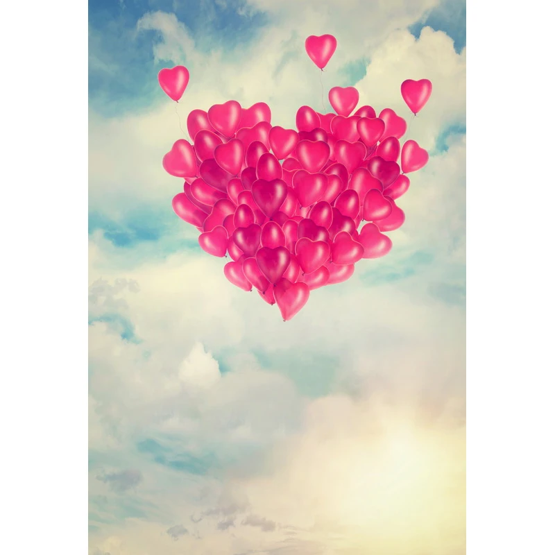 Pano de fundo fotográfico para o dia dos namorados, acessório para estúdio de fotografia, corações de vinil