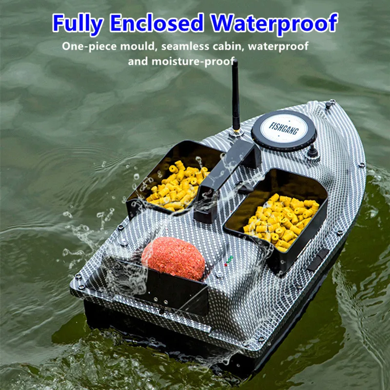 16 GPS Return Nesting Sonar Fish Finder RC Bait Boat 500M 2KG LCD Screen Waterproof Correction Yaw Remote Control Fishing Boat