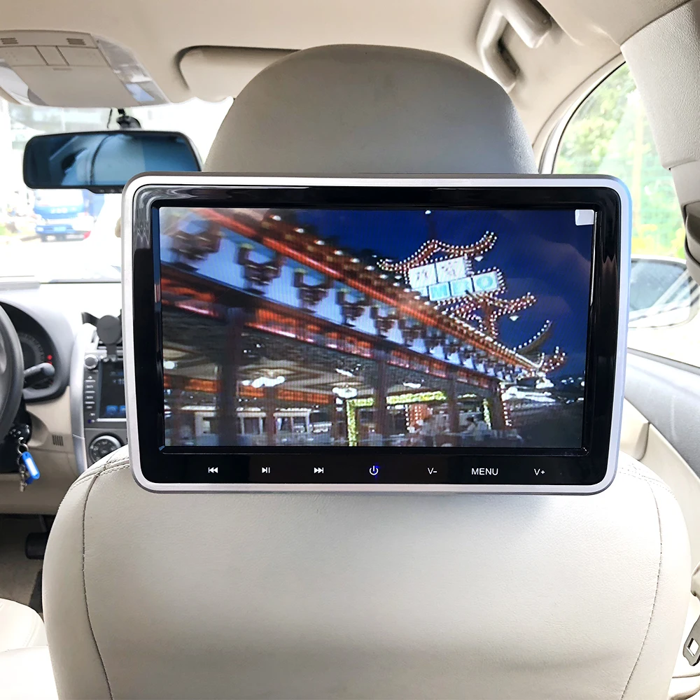 DVD Automotive Headrest 10.1 inch HD Screen Car Video Player with Infrared Remote Control Home Use FM Speaker HDMI Car Monitor