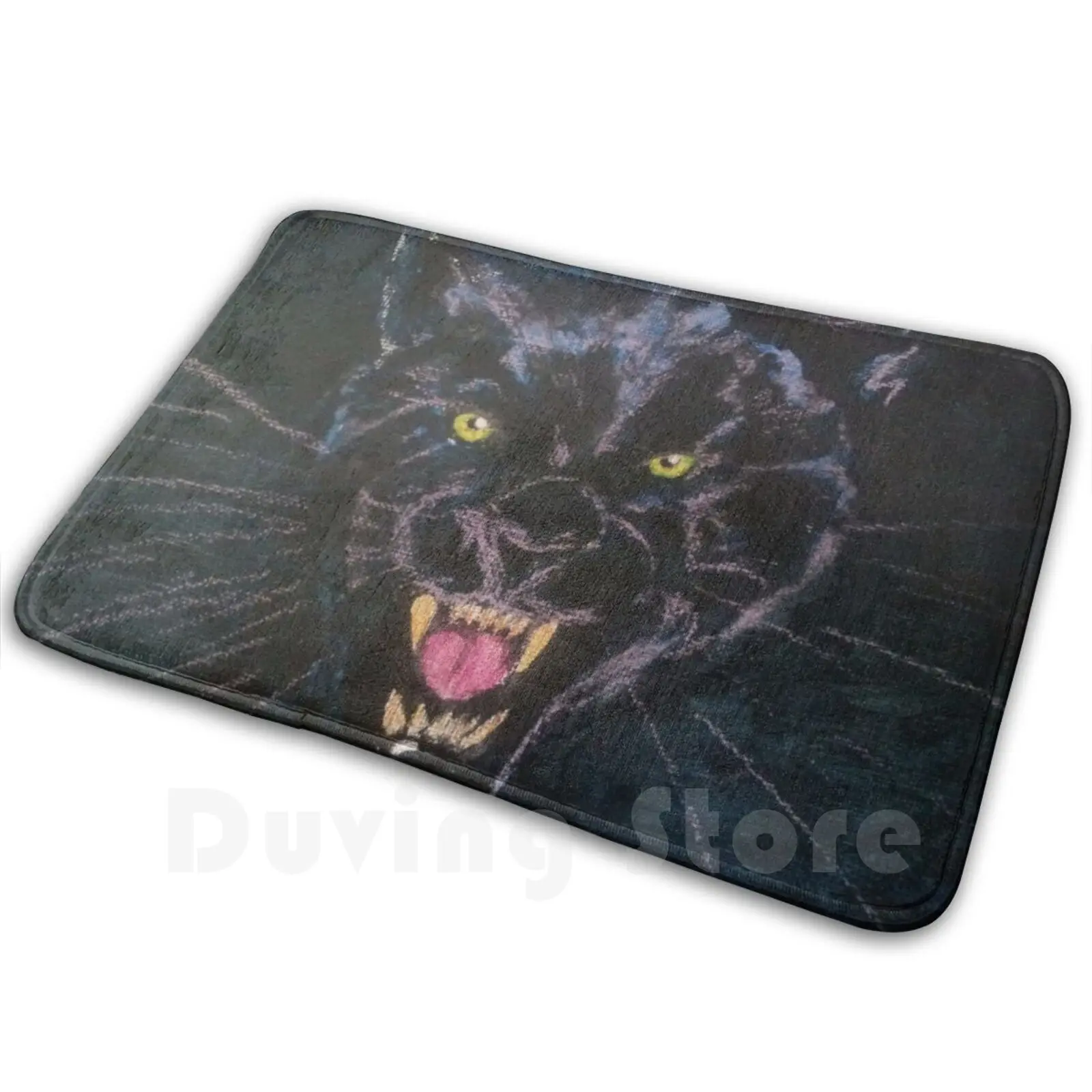 

Midnight Hunter Mat Rug Carpet Anti-Slip Floor Mats Bedroom Black Cat Wild Hunter Dark Panther Eye Mark45xxx