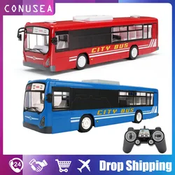 Big Rc Bus Remote Control Car 6 Channel 2.4G Radio Control City Bus Open Door Led Realistic Sound Function Toys for Kids Boys