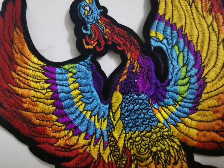 Large Phoenix Patches For Clothing Applique Sequin Embroidery Patch Decals Peacock Phoenix Clothing Accessories