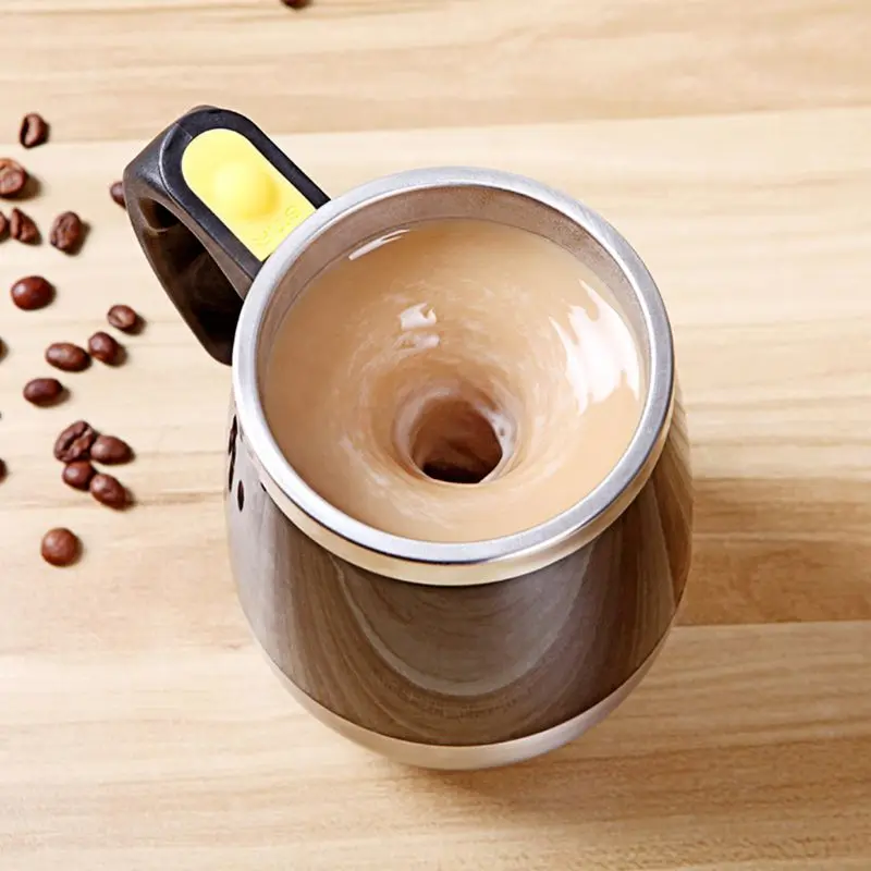 สแตนเลสสตีล Auto Self กวนแก้วกาแฟแม่เหล็กผสมสำหรับชานมช็อกโกแลตร้อนโกโก้โปรตีน