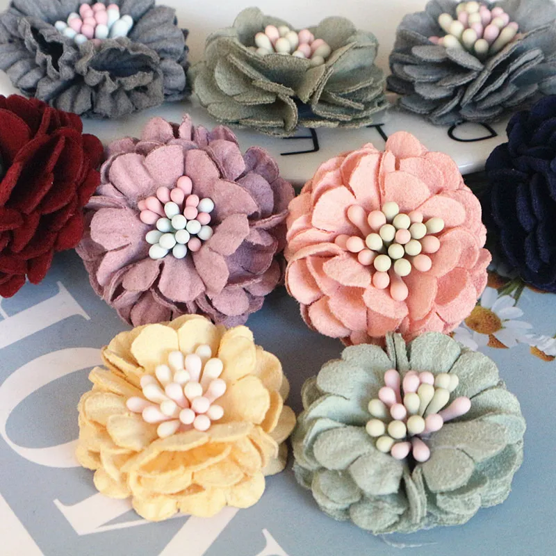 

10PCS/Lot 3CM Handmade DIY Fabric Artificial Flowers For Wedding Dress Shoes Hats Decoration