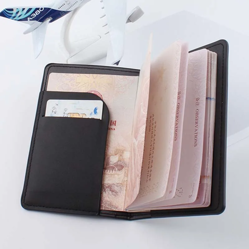 Lover Couple Passport Cover Hot Stamping Simple Plane  Women Men Travel Wedding Passport Cover Holder Fashion Wedding Gift