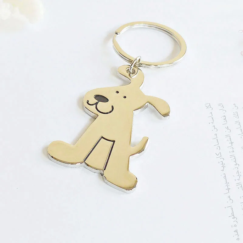 Metal Dog Keychain Key Ring fashion animal key Chain Dog Gift car key holder Pendant Women bag charms Key ring accessory