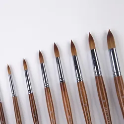 ArtSecret 2089R Painting Brushes Squirrel Synthetic Mixed Hair Oak Short Wooden Handle Art To For Watercolor& Acrylic Drawing