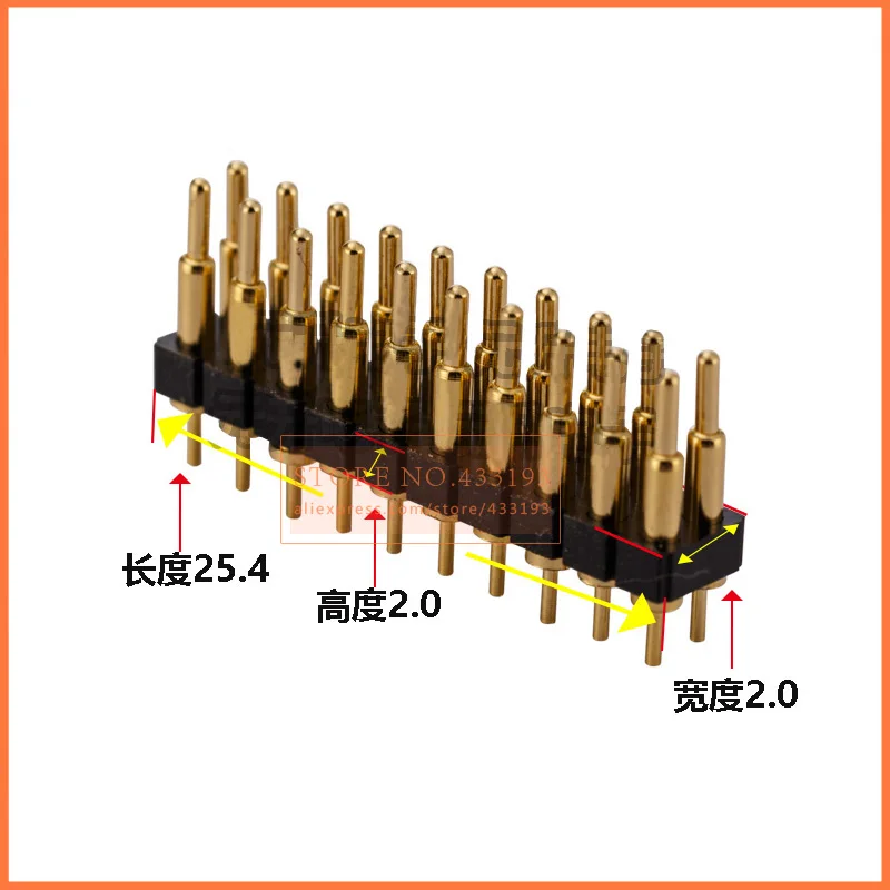 20pin pogopin connector pitch 2.54mm Test needle Charging pin  battery Spring probe Conductive needle Thimble test