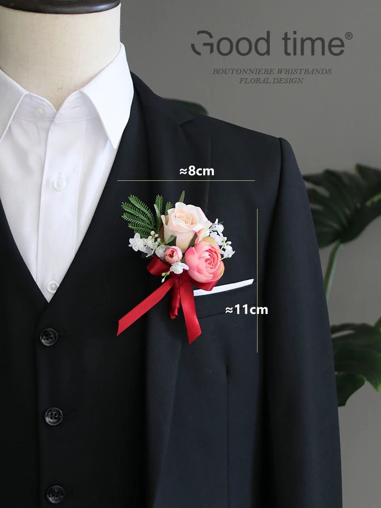 Corsage boutonniere homme casamento nupcial pulso da dama de honra padrinhos festa reunião decorações pessoais peônia