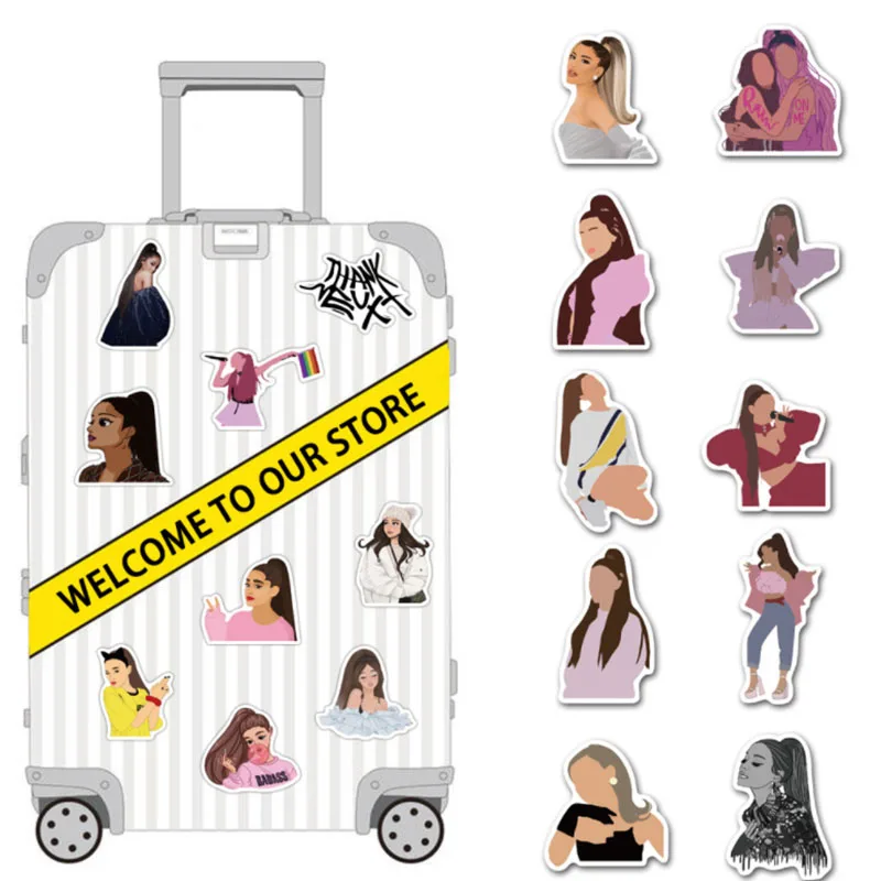 10/30/50pcs  American Singer Ariana Grande  Graffiti  Stickers Crazy Fans  Waterproof Skateboard Travel Suitcase Phone Laptop