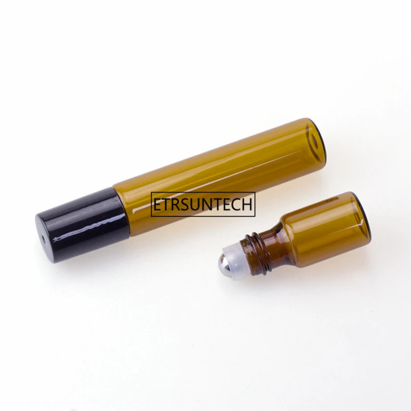 200 stücke 3ml 5ml 10ml Klare Glas Rolle Auf Ätherische Öle Parfüm Aroma Flasche Mit Edelstahl roller Ball F3401