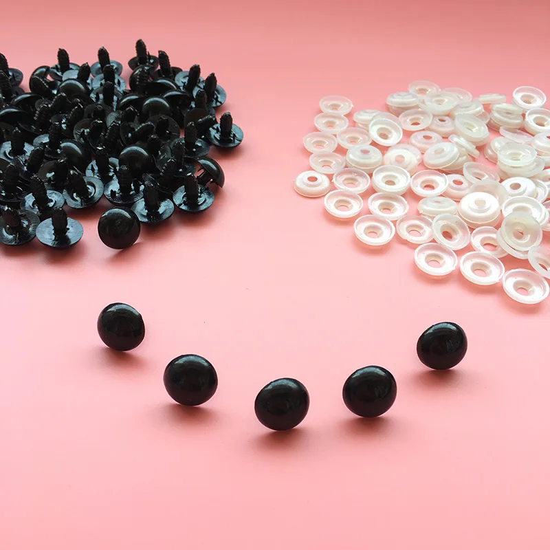 High-quality 100pcs 18mm/0.7in big size Black Eyes Safety Eyes With White Washers Fit for Teddy Bear Doll Toy