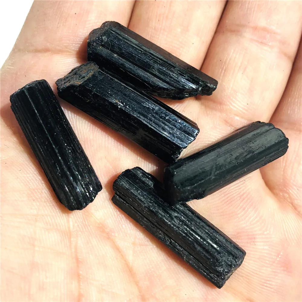 20PC Natural Crystal Brazilian Black Tourmaline Super Energy Aura Rock Healing Gift Runes Witch Decoration Altar Stong Healing