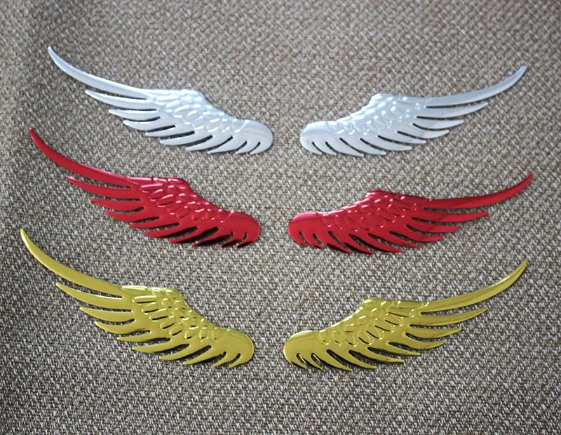 10-30pairs Pvc Soft Rubber Big Wings Car Stickers Car Personalized 3d Stereo Car Stickers PVC 3D Auto Accessories