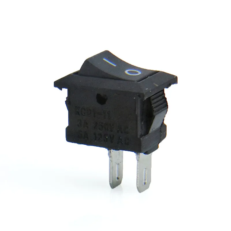 10 pcs/lot KCD1 15*10mm 2p Boat Rocker Switch Single Pole SPST Snap-in on off Power switch Position 3A/250V