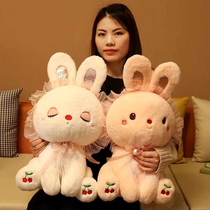 

30-50cm Cute Stuffed Rabbit Plush Toy Soft Toys Lace Bunny Kid Pillow Doll Birthday Gifts For Children Baby Accompany Sleep Toy