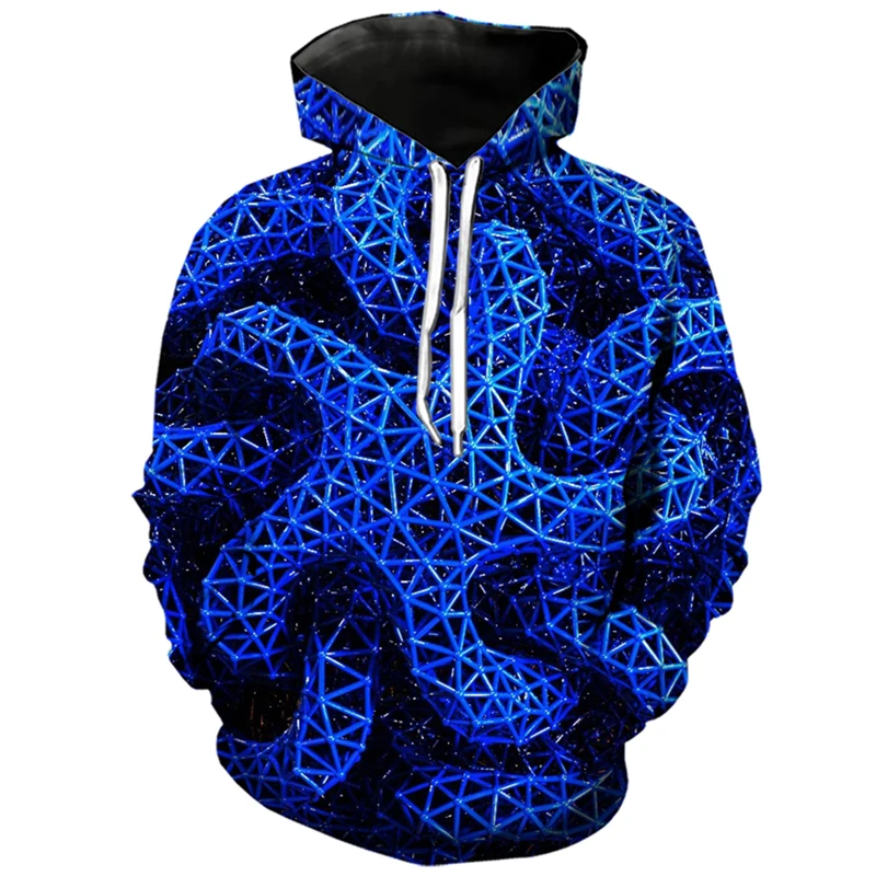 

Autumn Men Hoodie Blue Solid Geometry Graphics 3D Print Harajuku Visual Vertigo Unisex Sweatshirt Hooded Tops Drop Shipping