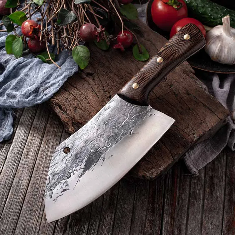 Utility Kitchen Knife High Manganese Steel Handmade Knife with Rosewood Handle Sharp Cleaver Meat Slicing Chef Knives Tools