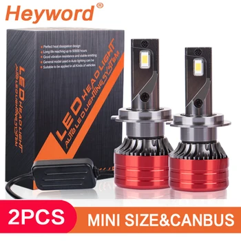 Heyword 2Pcs 자동차 헤드라이트 H4 H7 LED H11 9005 9006 H1 자동 전구, 160W 24000LM 조명 램프 6000K 12V Led 헤드라이트 전구