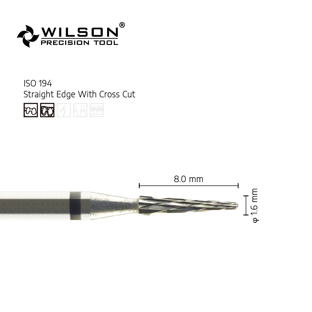 WILSON PRECISION TOOL 5001502 -ISO 198 194 016Tungsten Carbide Burs For Trimming Metal