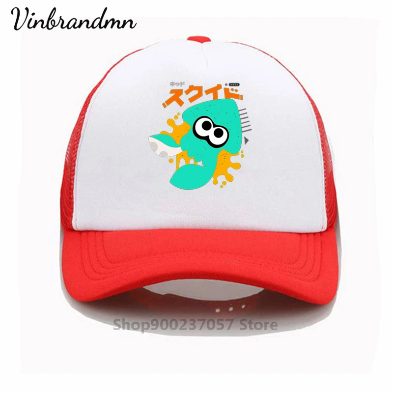 Fashion hat SQUID KAWAII BLUE SPLATOON Printing baseball cap Men women Summer Trend Cap 2021 New sun hat hip hop hat Beach Visor image 6