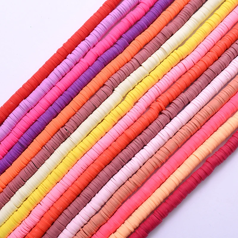 

10Pcs/Bag 6mm 15 Color Flat Round Polymer Clay Beads Chip Disk Loose Spacer Handmade Beads For Necklace Diy Bracelet Accessories