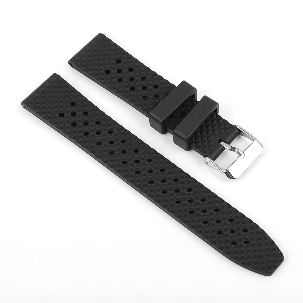 Premium Fluorine Rubber Watch Strap Dive Water Proof Watchband 18mm 20mm 22mm Watch Band Quick Release Sport Wristband