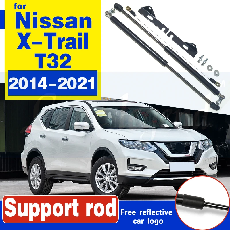 Car Bonent Hood Gas Shock Strut Bars Lift Support Rod No Welding/Drilling Accessories For Nissan X-Trail Rogue 2014-2021 T32