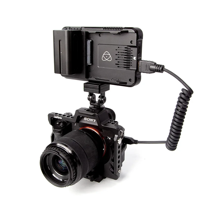 Lanparte cabo de micro para padrão de alta velocidade, compatível com hdmi 2.0 enrolado para 4k 10 bits para sony dslr, acessórios de câmera para atomos