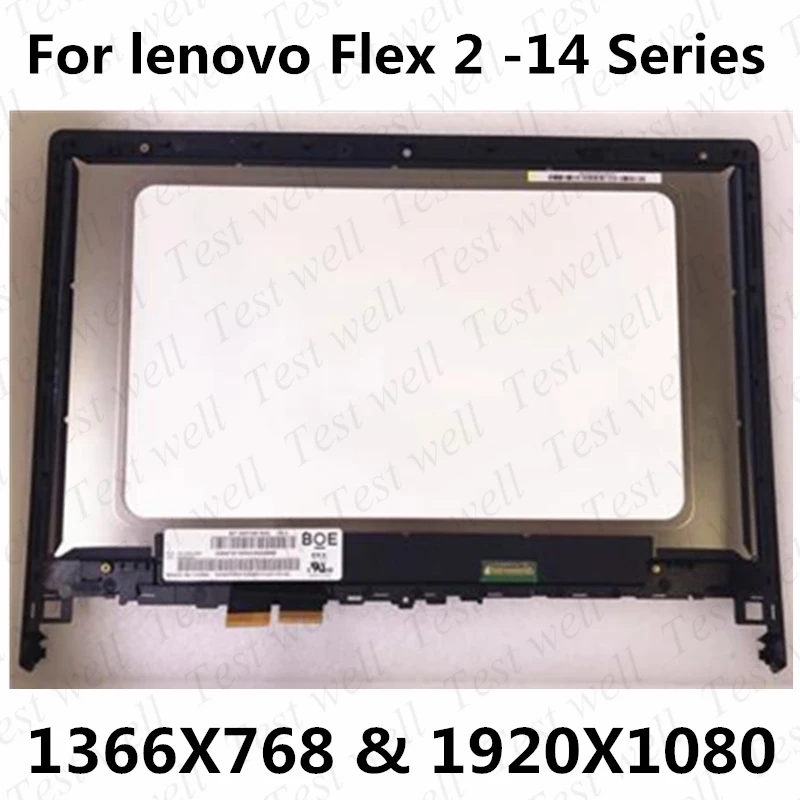 Replacment For lenovo Flex 2 -14 LCD Display Touch Screen Assembly with Frame Flex2-14 1920X1080 1366X768